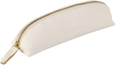 CLF bőr tolltartó 4x4x18 cm, háromszög, fehér