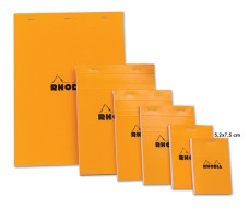 CLF Rhodia narancs jegyzetblokk (80lap, 5,2x7,5 cm) vonalas