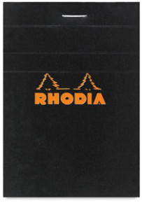 CLF Rhodia fekete jegyzetblokk (80lap, 7,4x10,5 cm), kockás