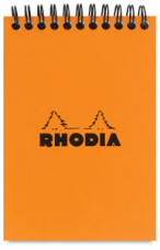 CLF Rhodia Classic spirálblokk, kockás (80lap, 7,5x10,5 cm) narancs