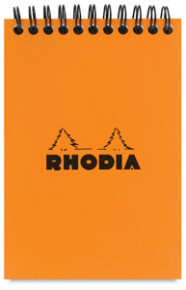 CLF Rhodia Classic spirálblokk, kockás (80lap, 7,5x10,5 cm) narancs