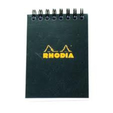 CLF Rhodia Classic spirálblokk, kockás (80lap, 7,5x10,5cm) fekete