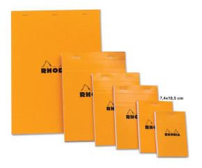 CLF Rhodia jegyzetblokk, vonalas (80lap, 7,5x10,5 cm) narancs
