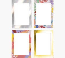 Exacompta mágneses fotókeret, 10x7 cm, mintás, 4db/szett