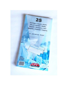 GPV 25-ös csomag, boríték, fehér, öntapadós, 80g, LA/4