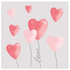 Artebene szalvéta (3-rét. 33x33 cm), rózsaszín, piros lufik 2021