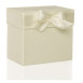Rössler ajándék gyűjtődoboz (20,5x18,5x13 cm, vanília) esküvői/ szatén masnival