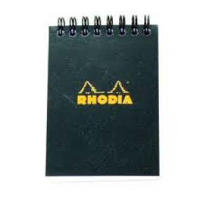 CLF Rhodia Classic spirálblokk, kockás (80lap, 10,5x14,8cm) fekete