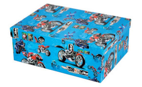 Laufer téglalap alapú díszdoboz 4 (32x23x12 cm), kék motoros KFIUTÓ