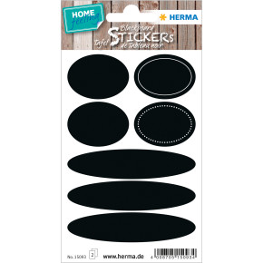 Herma címke, fekete, ovális alakú, 2lap/csomag