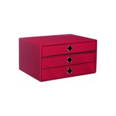 Rössler Soho tárolódoboz (33,5x25x18,5 cm, A4, 3 fiókos) piros