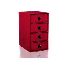 Rössler Soho tárolódoboz (17,5x31x25 cm, 4 fiókos) piros