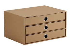 Rössler Soho tárolódoboz (33,5x25x18,5 cm, A4, 3 fiókos) kraft