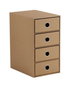 Rössler Soho tárolódoboz (17,5x31x25 cm, 4 fiókos) kraft