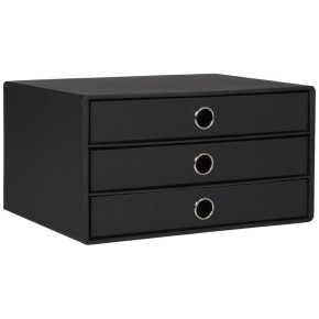 Rössler Soho tárolódoboz (33,5x25x18,5 cm, A4, 3 fiókos) fekete