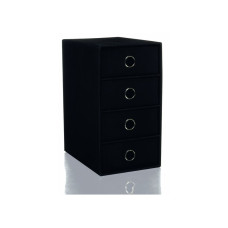 Rössler Soho tárolódoboz (17,5x31x25 cm, 4 fiókos) fekete