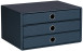 Rössler Soho tárolódoboz (33,5x25x18,5 cm, A4, 3 fiókos) navy/sötétkék