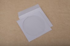 GPV CD boríték, fehér, enyvezett, ablakos, 90g, 124x127mm