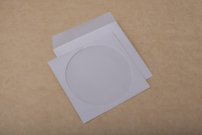 GPV CD boríték, fehér, enyvezett, ablakos, 90g, 124x127mm