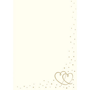 Rössler A/4 design lev.papír, bézs színű, arany szívekkel esk.