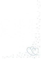 Rössler A/4 design lev.papír, fehér színű, ezüst szívekkel esk.