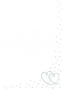 Rössler A/4 design lev.papír, fehér színű, ezüst szívekkel esk.