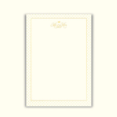 Rössler A/4 design lev.papír, ekrü, arany feliratos Mr&Mrs. esk.