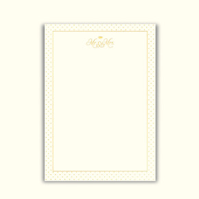 Rössler A/4 design lev.papír, ekrü, arany feliratos Mr&Mrs. esk.