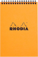 CLF Rhodia Classic spirálblokk, kockás (80lap, 14,8x21cm) narancs
