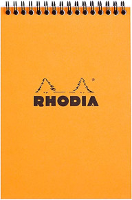 CLF Rhodia Classic spirálblokk, kockás (80lap, 14,8x21cm) narancs