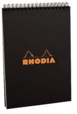 CLF Rhodia Classic spirálblokk, kockás (80lap, 14,8x21cm) fekete