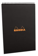 CLF Rhodia Classic spirálblokk, vonalas (80lap, 14,8x21cm) fekete