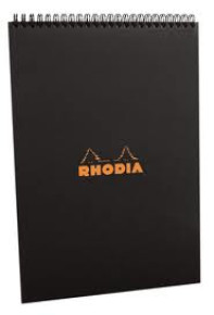 CLF Rhodia Classic spirálblokk, vonalas (80lap, 14,8x21cm) fekete