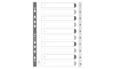 Exacompta elválasztólapok PP, A4, 1-10, fehér