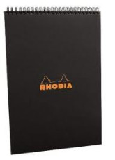 CLF Rhodia Classic spirálblokk, kockás (80lap, 21x29,7cm) fekete