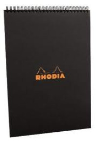 CLF Rhodia Classic spirálblokk, kockás (80lap, 21x29,7cm) fekete