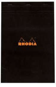CLF Rhodia jegyzetblokk, kockás (80lap, 21x31,8cm) fekete