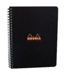 CLF Rhodia Classic spirálfüzet, vonalas (80lap, 16x21cm) fekete