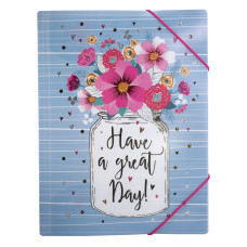 Herma gumis mappa A4, PP, Have a great day! virágcsokor