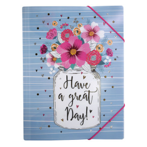 Herma gumis mappa A4, PP, Have a great day! virágcsokor