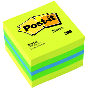3M Post-it öntapadós jegyzettömb (51x51 mm, 400 lap) citrom/zöld, 7100172394 /45
