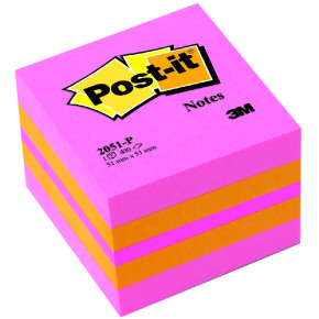 3M Post-it öntapadós jegyzettömb (51x51 mm, 400 lap) rózsaszín/narancs 7100172395 /45