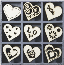 Baier fadekoráció, szívek, 45db/szett