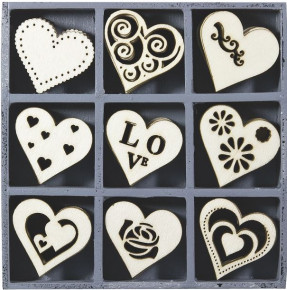 Baier fadekoráció, szívek, 45db/szett