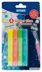 Stylex csillámos ragasztó (4x10g) neon színű, sötétben világító /6