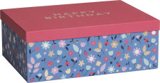 Stewo ajándékdoboz (24x33x12 cm, A4+) Benice Birthday, kék, virágos 2022