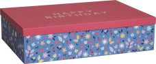 Stewo ajándékdoboz (33x48x12 cm, A3+) Benice Birthday, kék, virágos 2022