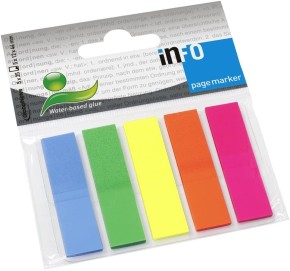 Info Notes önt.jelölőcímke, 12x44mm, 5x25db, 5-féle szín /12