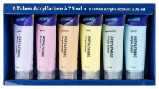 Stylex acrylfesték készlet, pasztell színek, 6dbx75ml /6