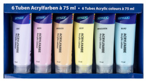 Stylex acrylfesték készlet, pasztell színek, 6dbx75ml /6